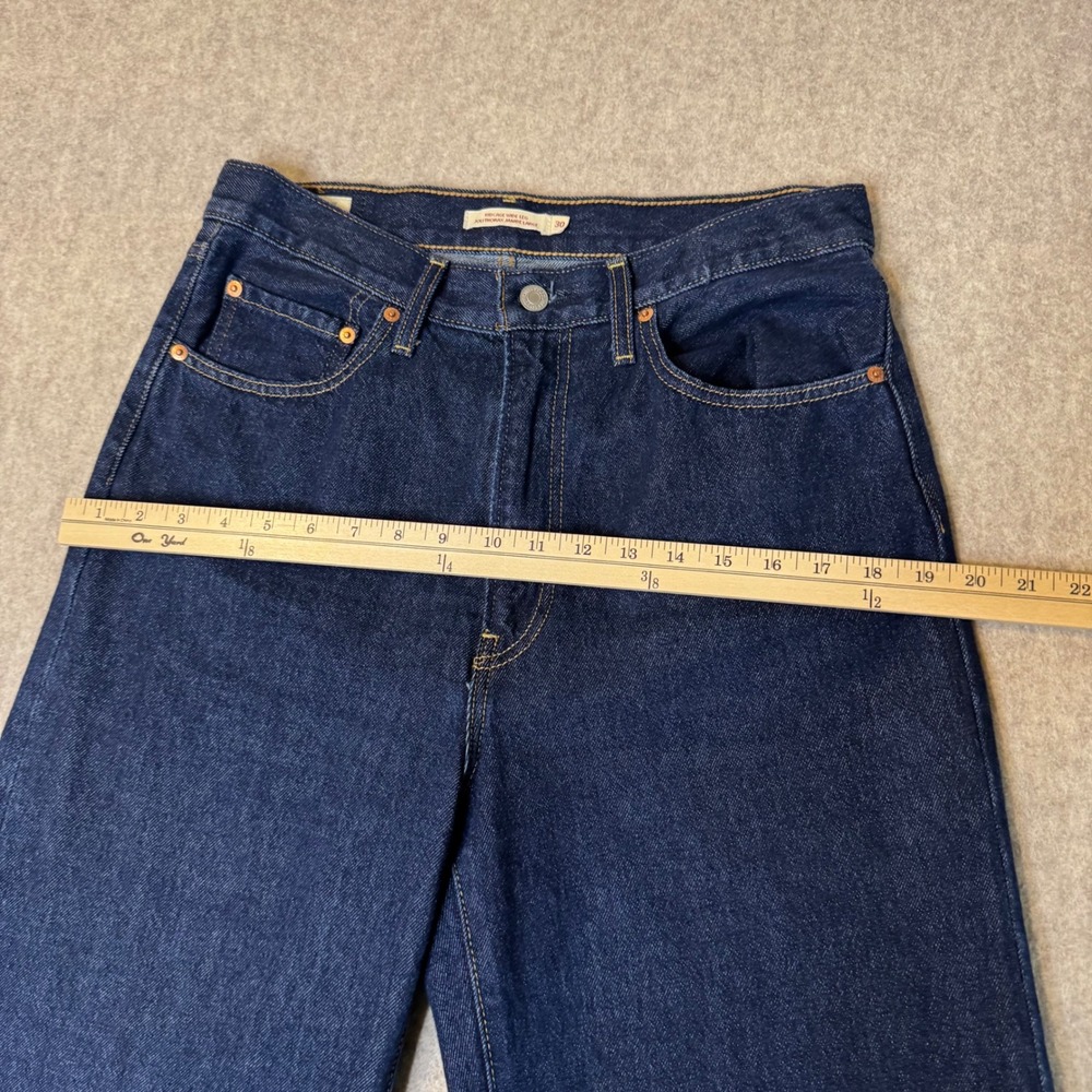 Levis Ribcage Wide Leg Jeans Womens 30 Dark Rinse High Rise Denim Retro Street - Picture 7 of 16